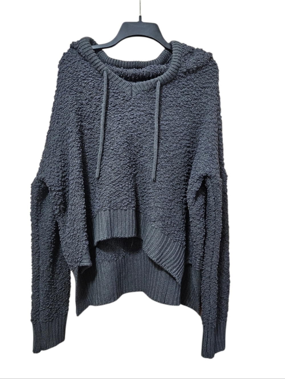 POL Poppy Cozy Hooded Sweater Pullover in Gray